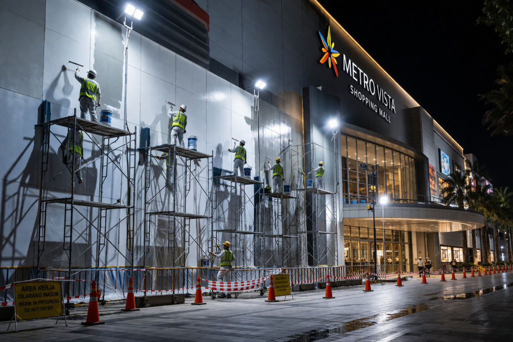 kontraktor cat fasad ruko dan mall